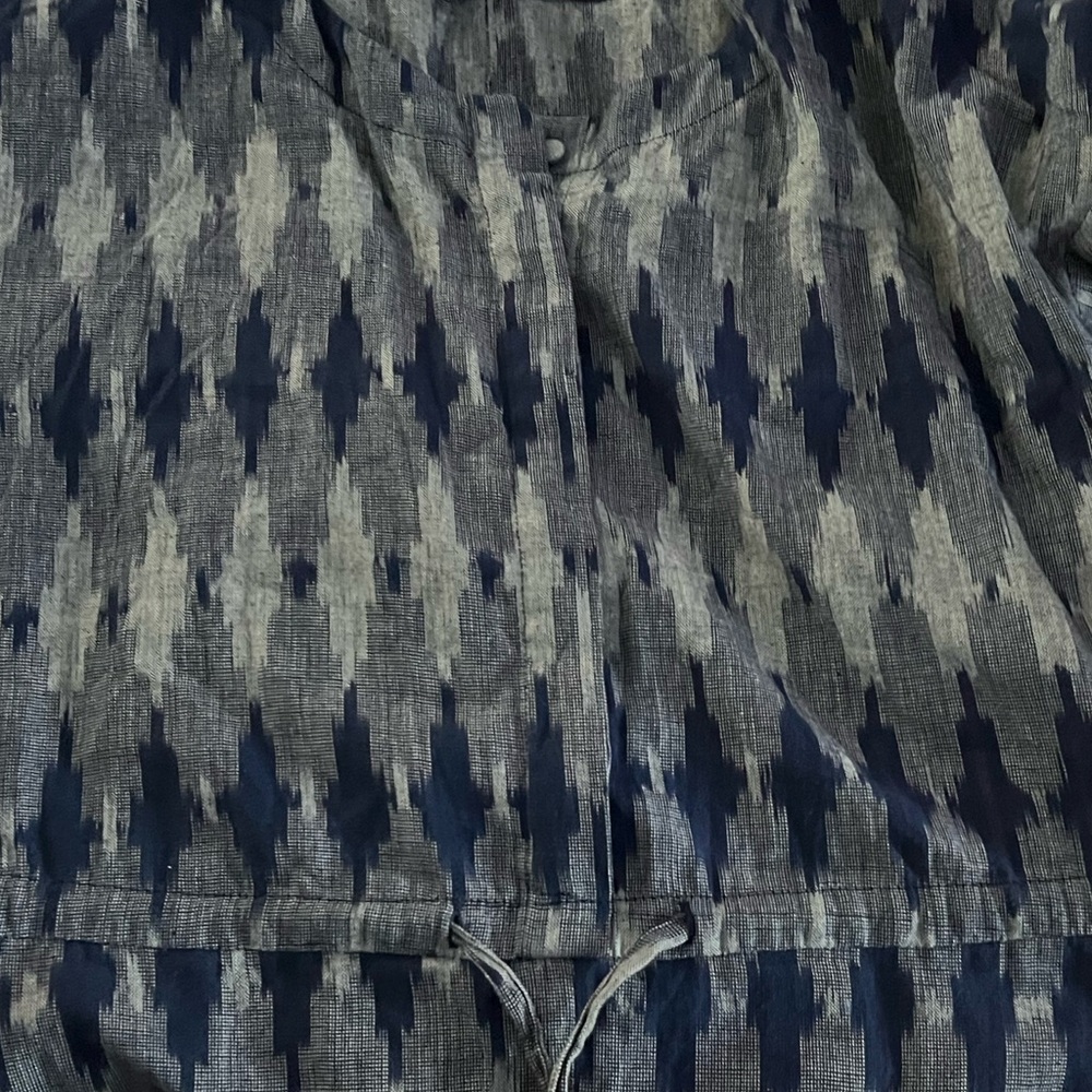 NWT Osei-Duro Toss IKAT Navy Handwoven Jumpsuit 100% Cotten - Picture 6 of 7